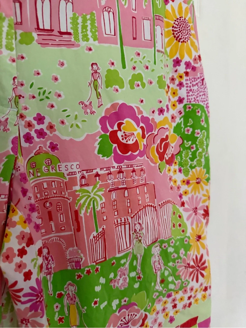 Vintage Lilly Pulitzer Negresco World Multicolor Cropped Pant Pastel Size 10